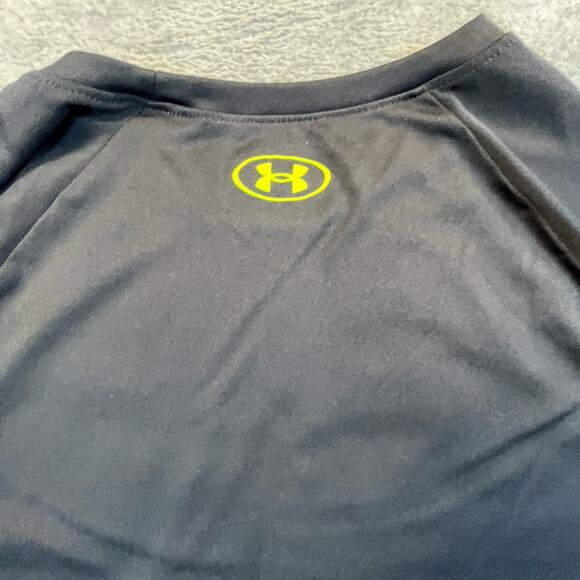 Under Armour Shirt Youth Extra Large Long Sleeve Heat Gear Base Layer Neon Logo - Picture 8 of 9